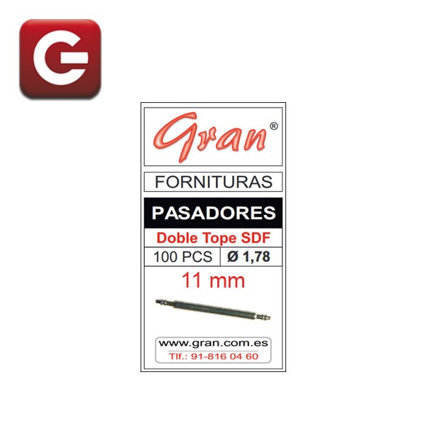 PASADORES DOBLE TOPE Ø 1,80 - 100 PIEZAS - 11 mm